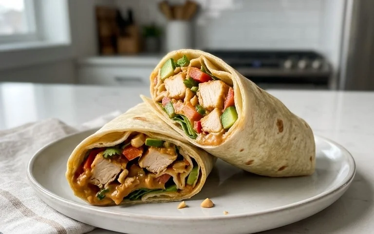 Thai Peanut Chicken Wraps