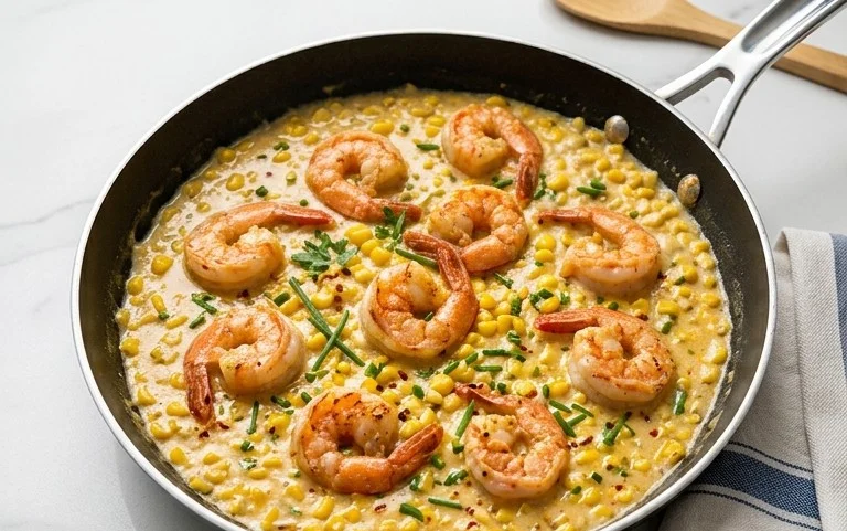 Shrimp and Creamed Corn (30 Minutes, One-Pan)