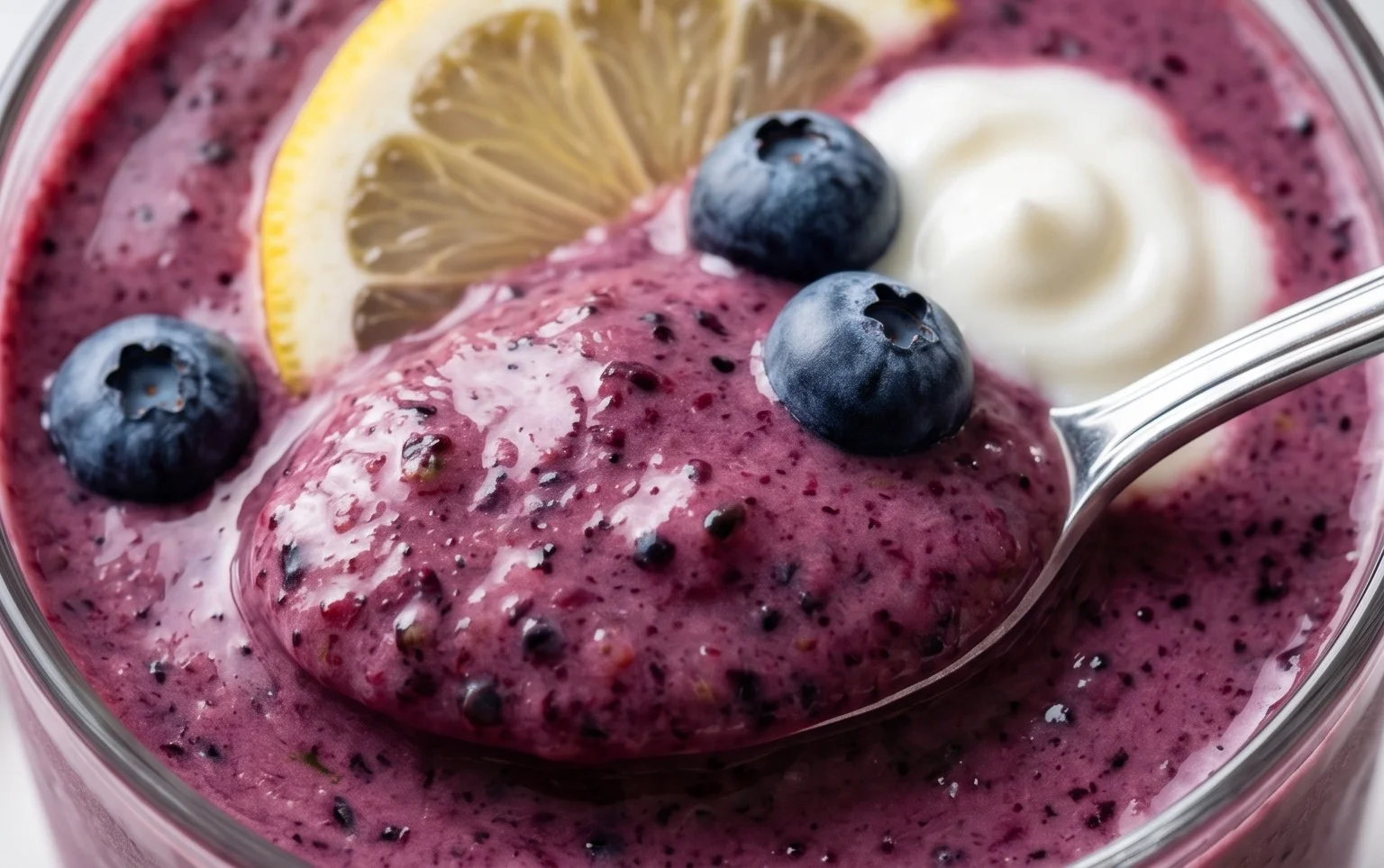 Blueberry Avocado Smoothie With Lemon & Yogurt