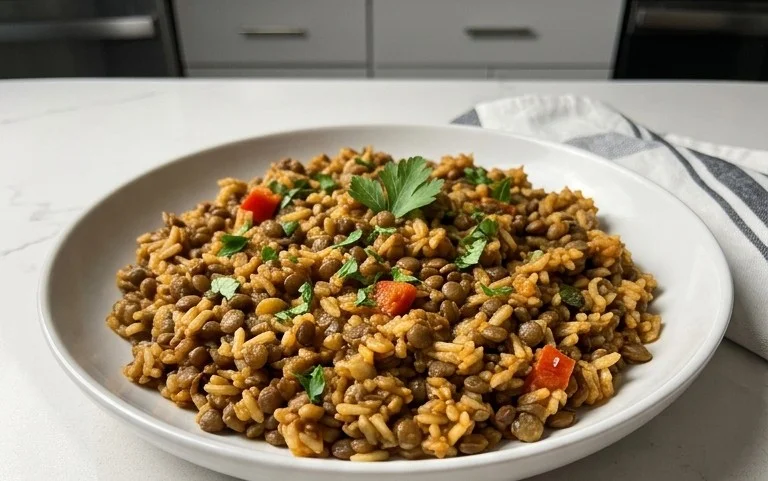Easy Mediterranean Lentils and Rice