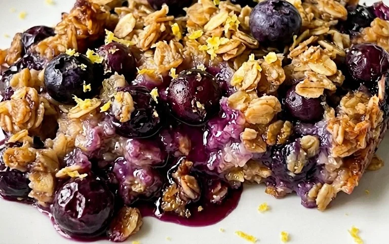 Lemon Blueberry Baked Oats