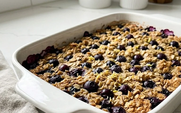 Lemon Blueberry Baked Oats