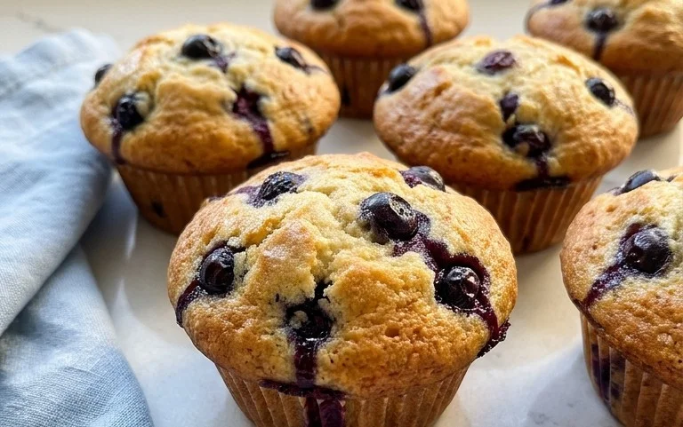 Sour Cream Blueberry Muffins