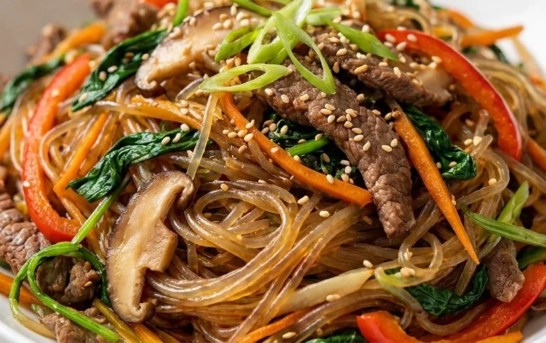 Japchae (Korean Glass Noodle Stir Fry)