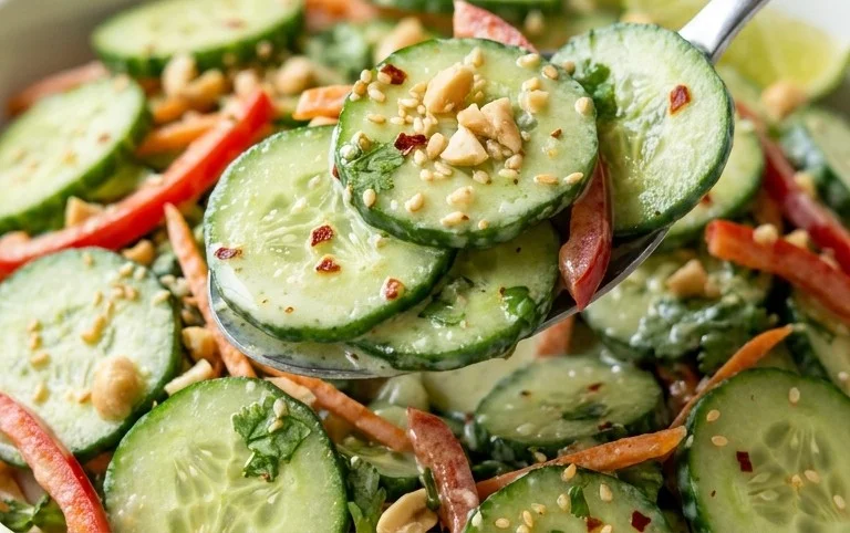 Creamy Asian Cucumber Salad Bowl
