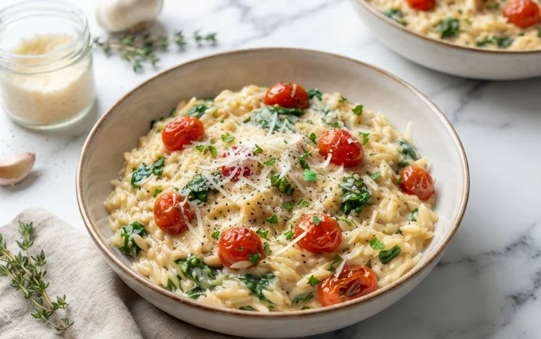 Creamy Garlic Parmesan Orzo