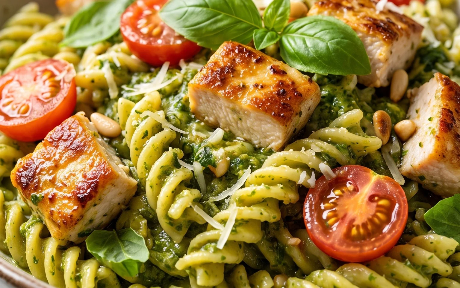 Creamy Chicken Pesto Pasta