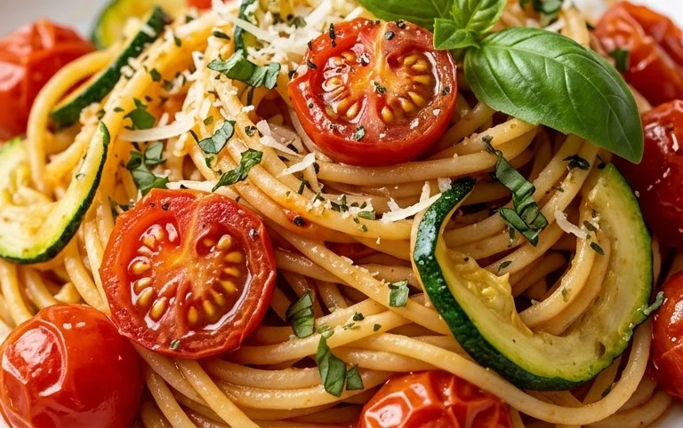 Healthy Tomato Zucchini Pasta
