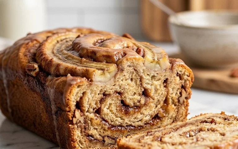 Cinnamon Roll Banana Bread
