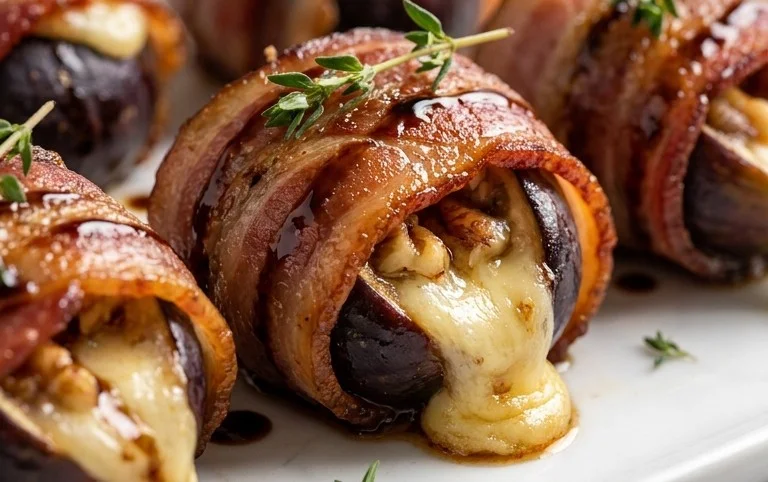 Beef Bacon Wrapped Stuffed Figs