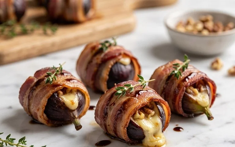 Beef Bacon Wrapped Stuffed Figs