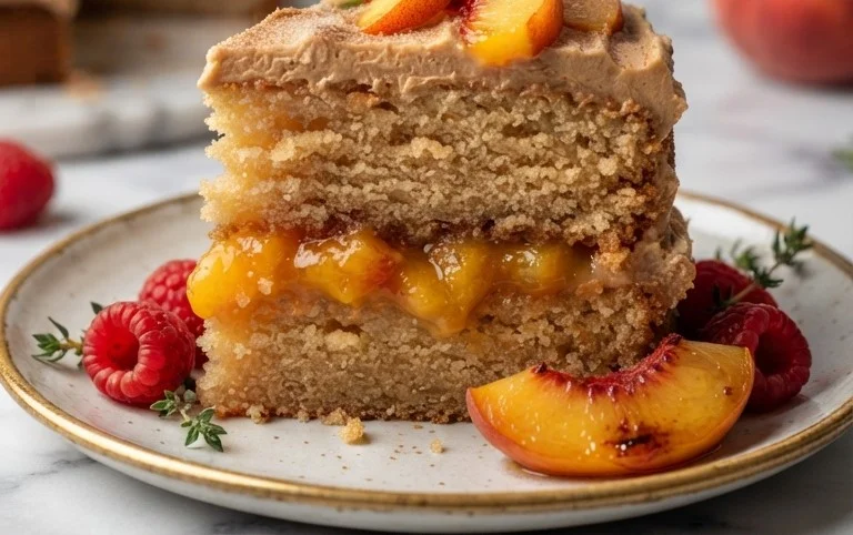 Brown Sugar Layer Cake with Peach Filling