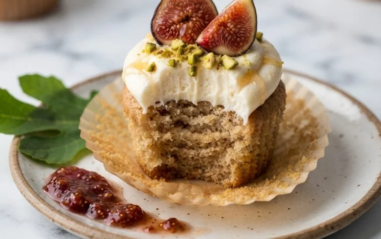 Fig Cupcakes with Honey Cream Cheese Frosting