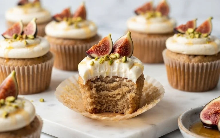 Fig Cupcakes with Honey Cream Cheese Frosting