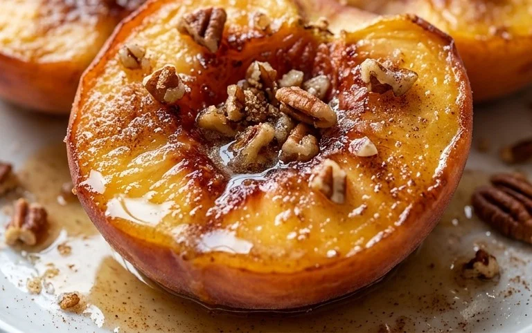 Cinnamon Sugar Baked Peaches