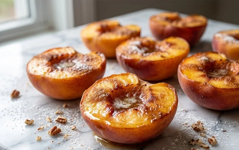 Cinnamon Sugar Baked Peaches