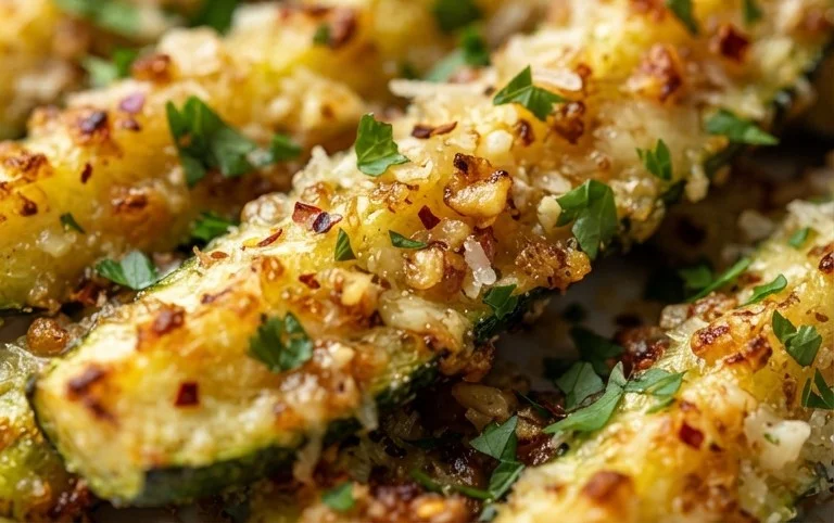Irresistibly Crunchy Garlic Parmesan Roasted Zucchini