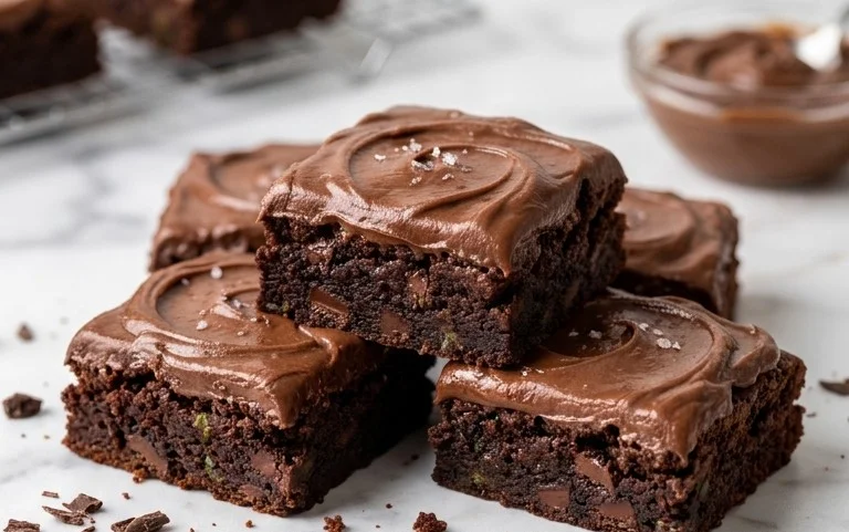 Zucchini Brownies with 1 minute Frosting!