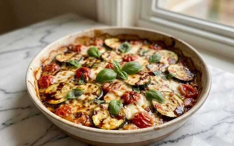 Balsamic Zucchini Tomato Bake