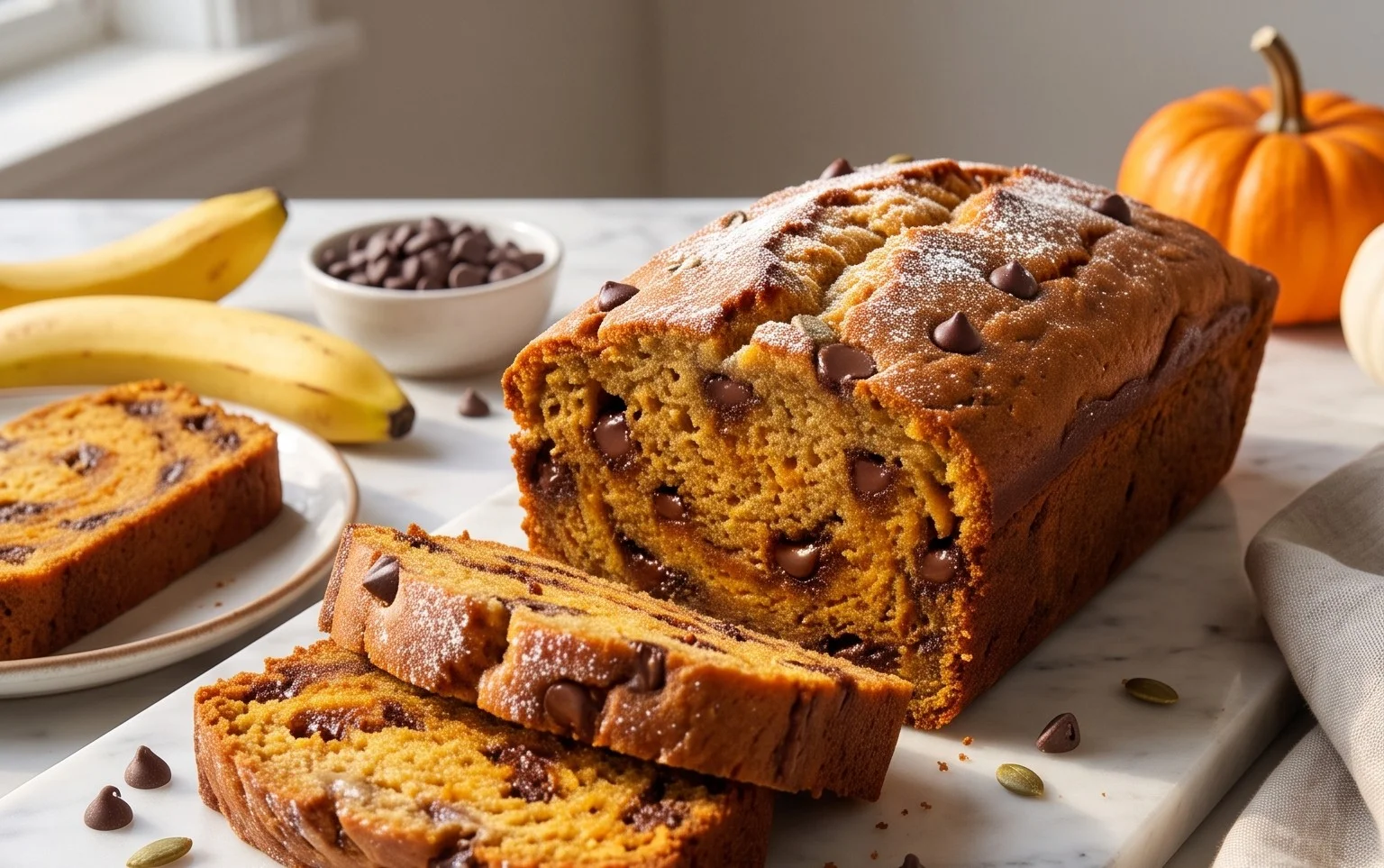 Pumpkin Chip Banana Bread