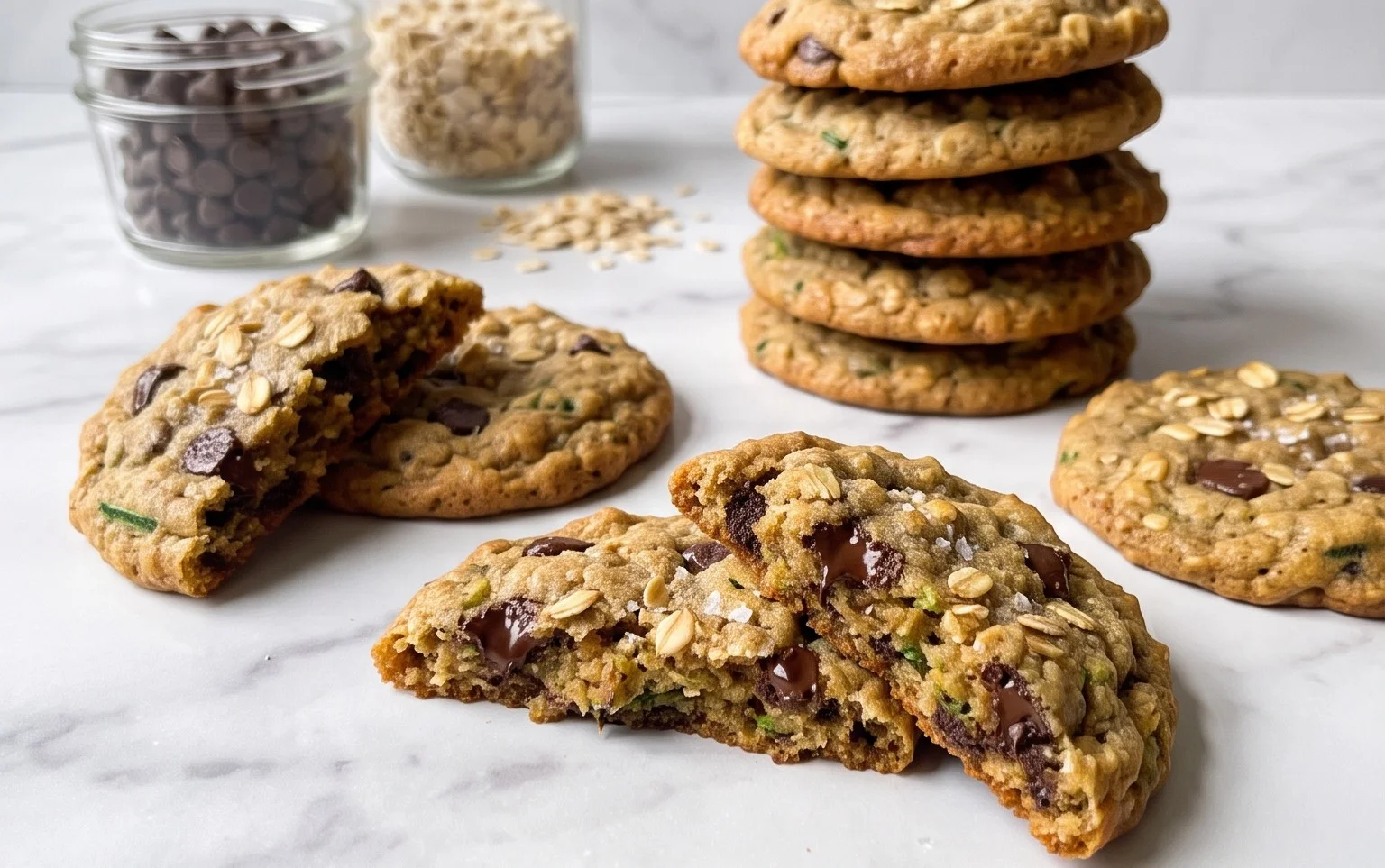Homemade Zucchini-Oat Chocolate Chip Cookies