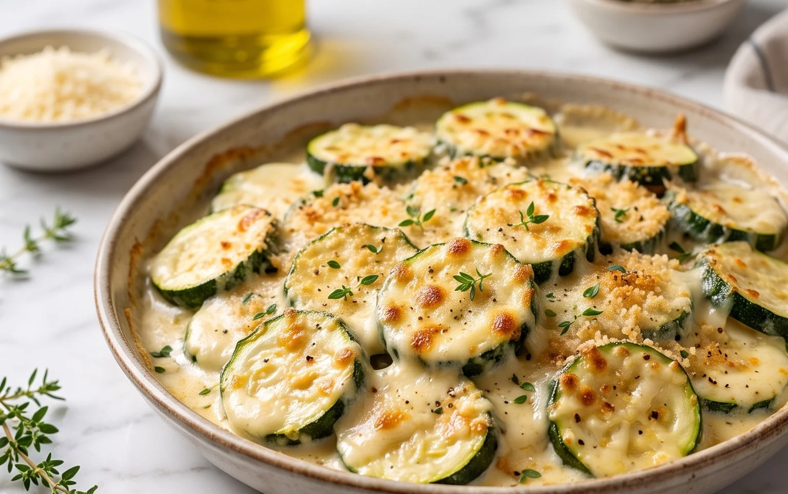 Creamy Parmesan Zucchini